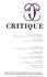  Collectif - Critique N° 701, octobre 2005 : .