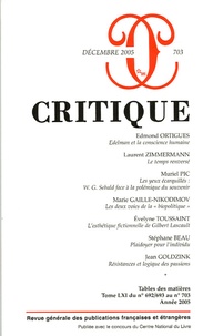 Edmond Ortigues et Laurent Zimmermann - Critique N° 703, Décembre 200 : .