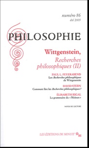 Paul Feyerabend - Philosophie N° 86, Eté 2005 : Wittgenstein, Recherches philosophiques (II).
