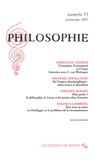 Emmanuel Levinas et Frédéric Pouillaude - Philosophie N° 93, Printemps 200 : .