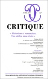 Philippe Roger et Vincent Debaene - Critique N° 767, Avril 2011 : Historiens et romanciers - Vies réelles, vies rêvées.