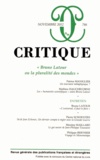 Elie During et Laurent Jeanpierre - Critique N° 786, Novembre 201 : Bruno Latour ou la pluralité des mondes.