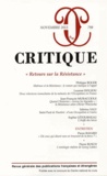 Philippe Roger - Critique N° 798, Novembre 2013 : "Retours sur la Résistance".