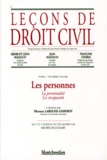 Florence Laroche-Gisserot - Lecons De Droit Civil. Tome 1, Deuxieme Volume, Les Personnes, La Personnalite, Les Incapacites, 8eme Edition.