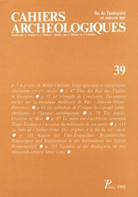 Françoise Monfrin - Cahiers archéologiques N° 39/1991 : .