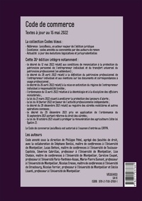 Code de commerce. Jaquette jaguar  Edition 2023