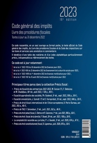 Code général des impôts & Livre des procédures fiscales  Edition 2023