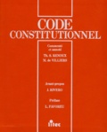Michel de Villiers et Thierry-Serge Renoux - Code constitutionnel - Commenté et annoté, textes à jour au 1er décembre 1994. Edition 1995.