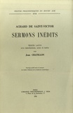 Achard de Saint-Victor - Sermons inédits - Texte latin.