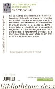 Des manières de traiter scientifiquement du droit naturel. De sa place dans la philosophie pratique et de son rapport aux sciences positives du droit