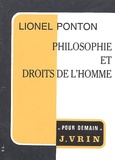 Lionel Ponton - Philosophie et droits de l'homme de Kant à Lévinas.