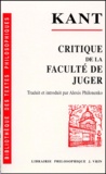 Emmanuel Kant - Critique de la faculté de juger.