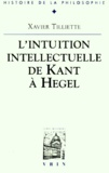 Xavier Tilliette - Recherches sur l'intuition intellectuelle de Kant à Hegel.