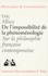 Eric Alliez - DE L'IMPOSSIBILITE DE LA PHENOMENOLOGIE. - Sur la philosophie française contemporaine.