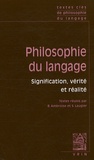 Bruno Ambroise et Sandra Laugier - Philosophie du langage - Signification, vérité et réalité.
