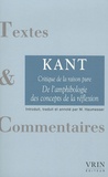 Emmanuel Kant - Critique de la raison pure - De l'amphibologie des concepts de la réflexion.