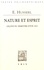 Edmund Husserl - Nature et esprit - Leçons du semestre d'été 1927.