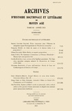 Giovanna Bagnasco et Ziang Chen - Archives d'histoire doctrinale et littéraire du Moyen Age N° 88, 2021 : .