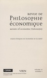 Alain Marciano et Emmanuel Picavet - Revue de philosophie économique Volume 10, N° 1 : Enjeux éthiques en économie de la santé.