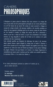 Cahiers philosophiques N° 156, 1er trimestre 2019 Walter Benjamin critique