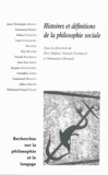 Eric Dufour et Franck Fischbach - Recherches sur la philosophie et le langage N° 28 : Histoires et définitions de la philosophie sociale.