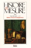 Joël Félix - Histoire & Mesure Volume 30 N° 2/2015 : Before fiscal transparency.