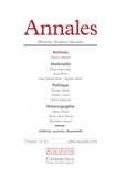 Vincent Azoulay - Annales Histoire, Sciences Sociales N° 3/4, juillet-décembre 2019 : Archives.