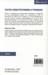 Textes constitutionnels français 33e édition
