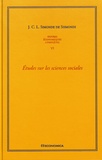 Jean Charles Léonard Simonde de Sismondi - Oeuvres économiques complètes - Tome 6, Etudes sur les sciences sociales.