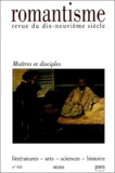 Yvan Leclerc et José-Luis Diaz - Romantisme N° 122 / 4ème trimes : Maîtres et disciples.