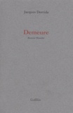 Jacques Derrida - Demeure - Maurice Blanchot.
