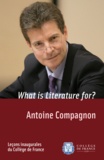 Antoine Compagnon - What is Literature for? - Inaugural Lecture delivered on Thursday 30 November 2006.