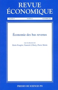 Yannick L'Horty et  Collectif - Revue Economique Volume 53 N° 6 Novembre 2002 : Economie Des Bas Revenus.