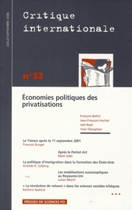 François Bafoil et Jean-François Huchet - Critique internationale N° 32, juillet-septe : Economies politiques des privatisations.