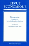 Florence Legros et Didier Blanchet - Revue économique Vol. 59 N° 5, septem : Démographie : tendances, incertitudes, implications.