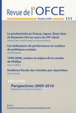 Gilbert Cette et Jacques Mairesse - Revue de l'OFCE N° 111, Octobre 2009 : Perspectives 2009-2010.