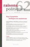 Keivan Djavadzadeh et Pierre Raboud - Raisons politiques N° 62, Mai 2016 : Pop et populaire - Politiques du mainstream.