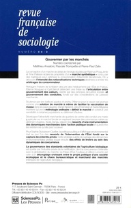 Revue française de sociologie N° 58-3, juillet-septembre 2017 Gouverner les marchés