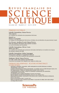  Sciences Po - Revue française de science politique N° 68, T2 : .