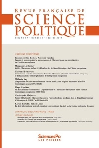 Yves Déloye - Revue française de science politique Volume 69 N° 1, février 2019 : L'archive européenne.