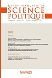  Sciences Po - Revue française de science politique Volume 69 N°5, octobre-décembre 2019 : .