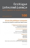 Hélène Combes - Critique internationale N° 100, juillet-septembre 2023 : 25 ans de politique comparée.