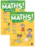 Marie-Sophie Mazollier et Eric Mounier - Haut les maths ! CE1 - Fichier de l'élève en 2 volumes : Nombres et calculs ; Espace et géométrie - Grandeurs et mesures.