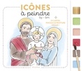  By-Bm - Icônes à peindre - 12 cartes, pinceau & peinture inclus !.