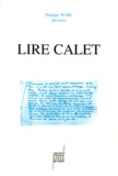  WAHL PHILIPPE - Lire Calet.