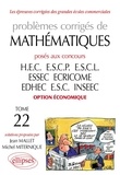 Michel Miternique et Jean Mallet - Problemes Corriges De Mathematiques Poses Aux Concours Des Grandes Ecoles Commerciales Option Economique 1998-2001.