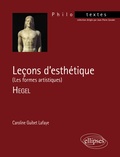Caroline Guibet Lafaye - Leçons d'esthétique [Les formes artistiques , Hegel.