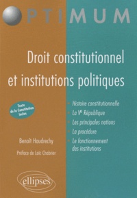 Benoit Haudrechy - Droit constitutionnel et institutions politiques.