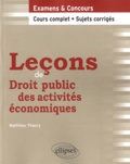 Matthieu Thaury - Leçons de Droit public des activités économiques.