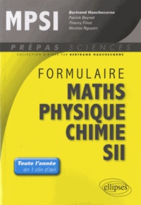 Bertrand Hauchecorne - Formulaire MPSI mathématiques physique-chimie SII.